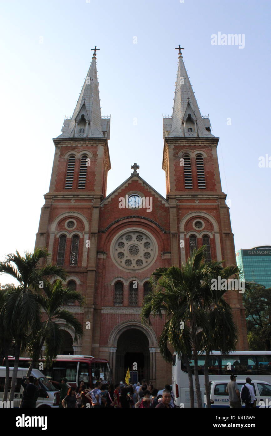 La Cathédrale Notre Dame, Ho Chi Minh City, Vietnam Banque D'Images