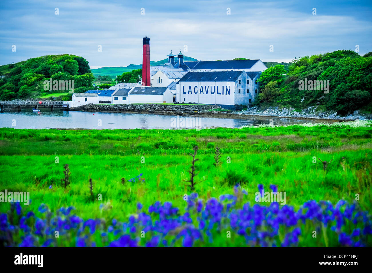 La distillerie de lagavulin, Isle of islay, Ecosse Banque D'Images