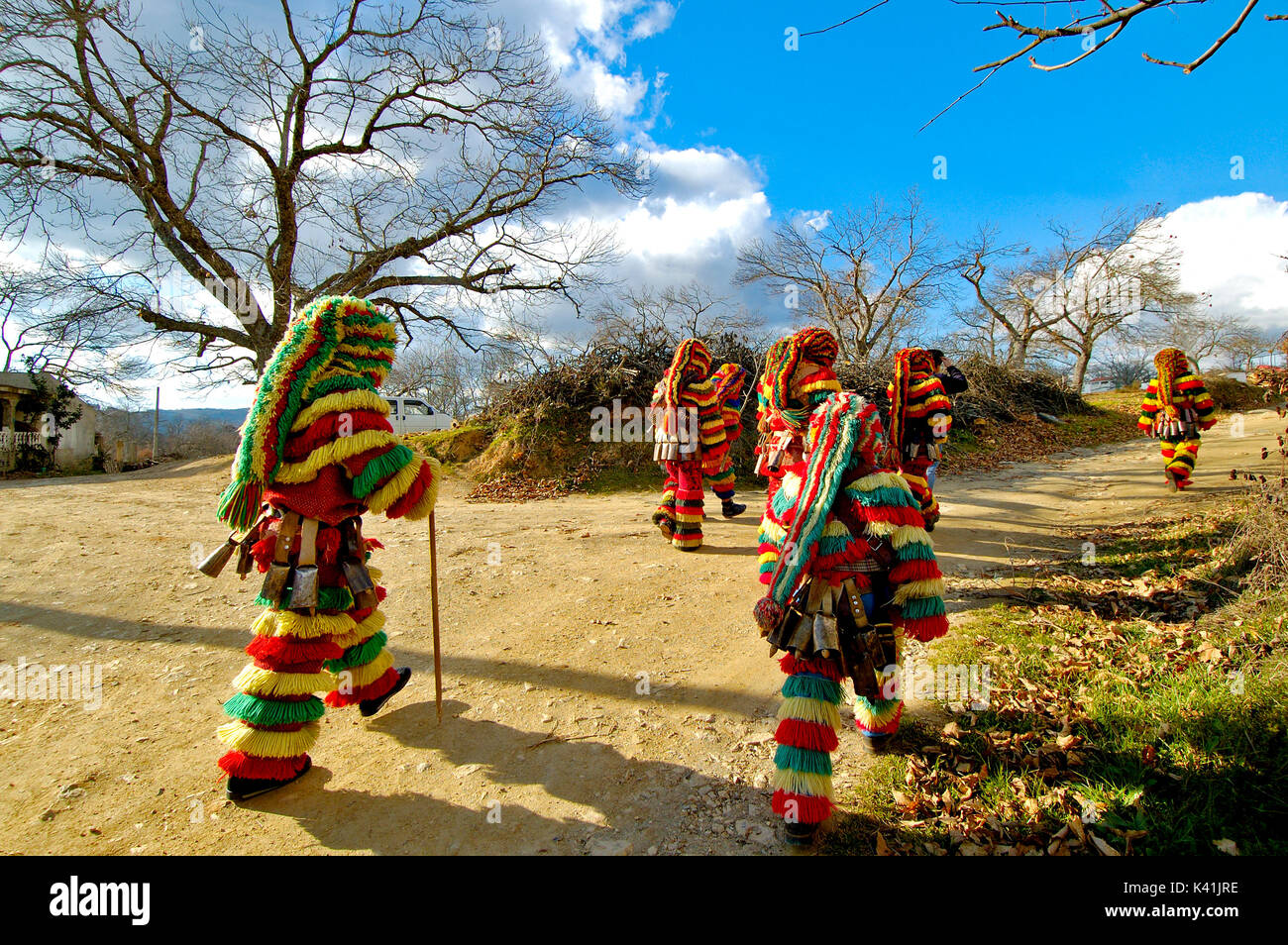 Caretos au carnaval à Podence. Tras os Montes, Portugal Banque D'Images