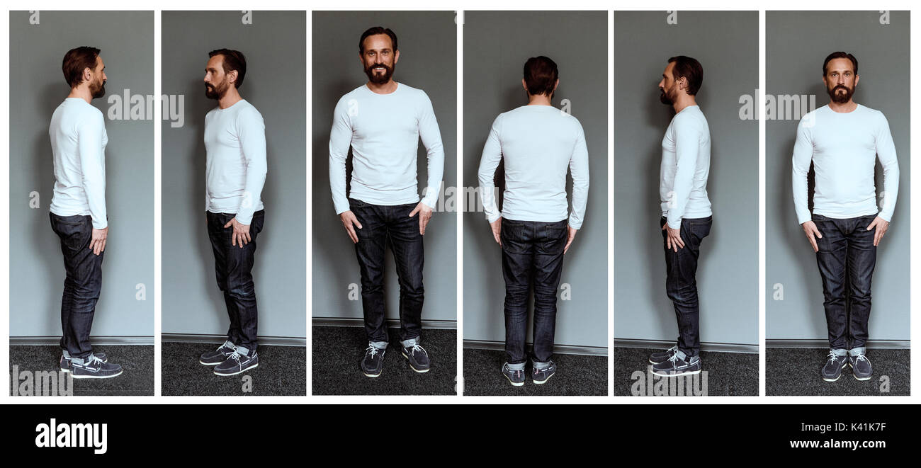 Collage d'images de milieu de acteur dans toute la longueur. Banque D'Images