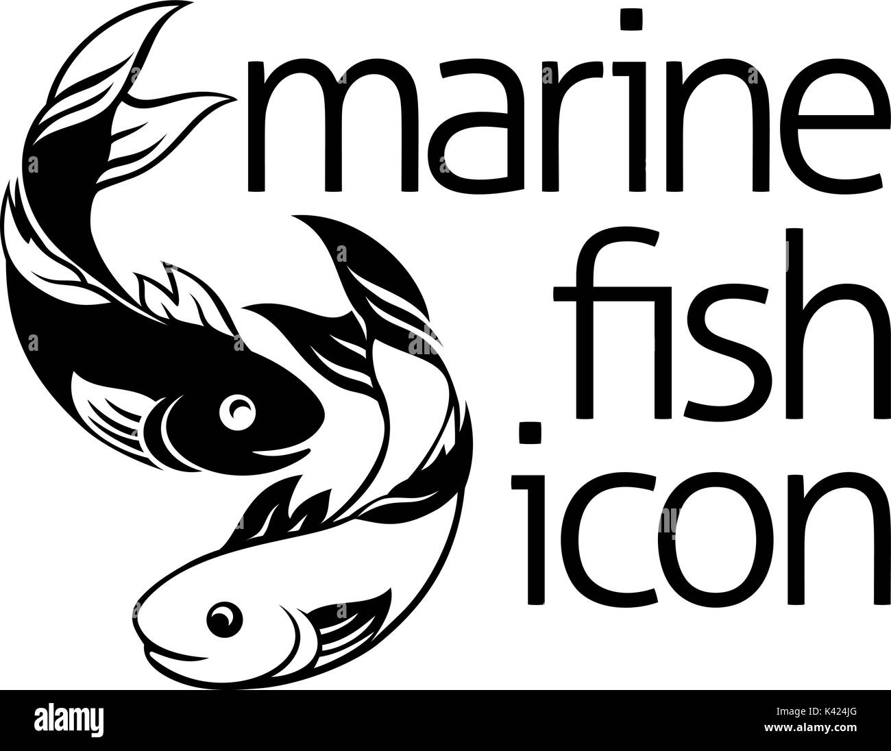 Concept L'icône poisson Illustration de Vecteur