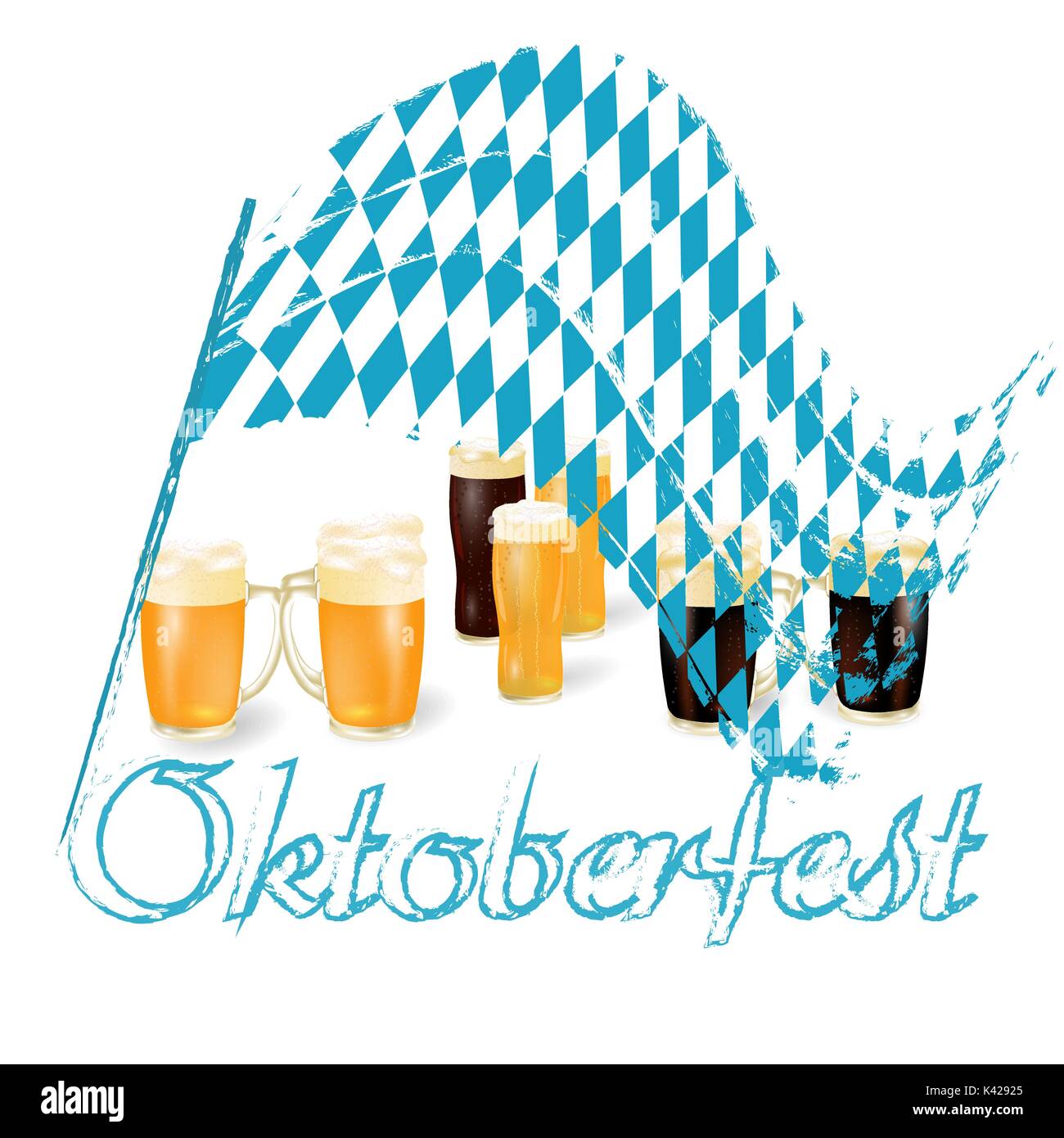Bannières Bavaroises Oktoberfest – Lot De 4 X 10 Mètres, 80 Drapeaux à Carreaux Bleu Et Blanc - 2