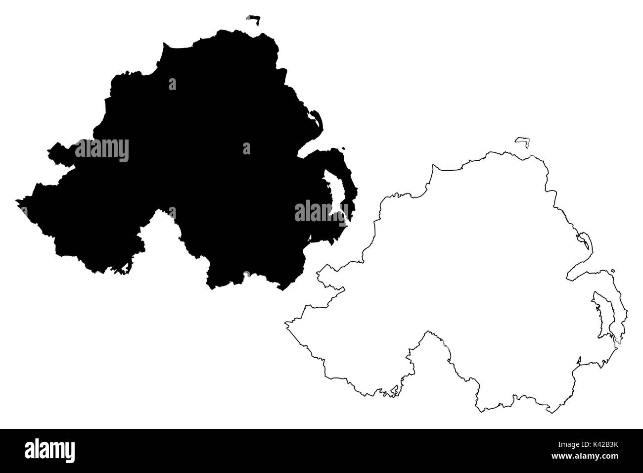 Carte de l'Irlande du Nord, d'illustration vectorielle scribble croquis d'Irlande Illustration de Vecteur