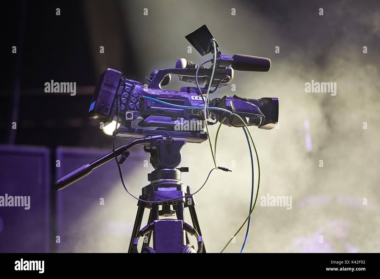 Caméraman à un concert Banque D'Images