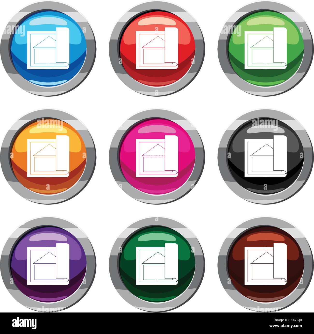 Plan de bâtiment situé 9 collection Illustration de Vecteur