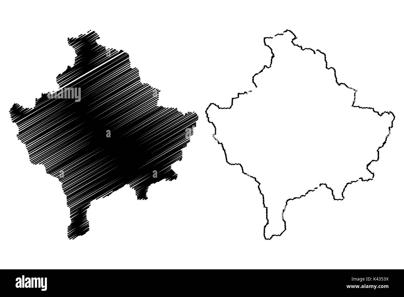 Carte du Kosovo, d'illustration vectorielle scribble sketch carte du Kosovo Illustration de Vecteur