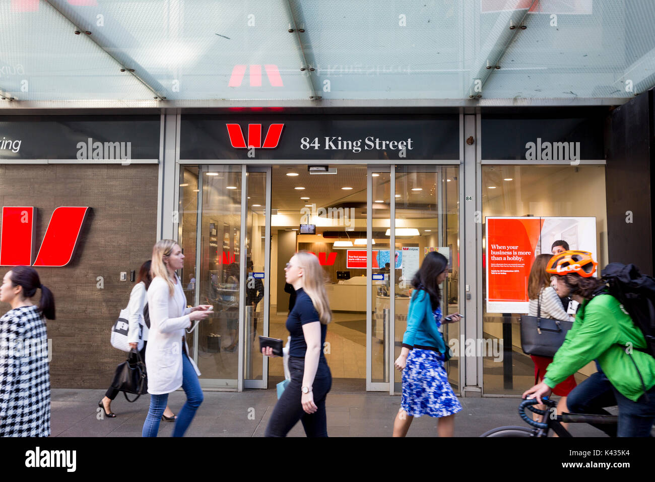 Direction générale de la banque Westpac dans George Street, le centre-ville de Sydney, Nouvelle Galles du Sud, Australie Banque D'Images