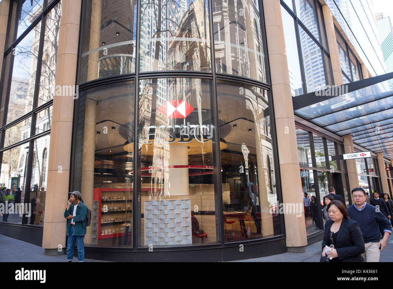 Direction générale de la banque HSBC dans George Street, le centre-ville de Sydney, Nouvelle Galles du Sud, Australie Banque D'Images