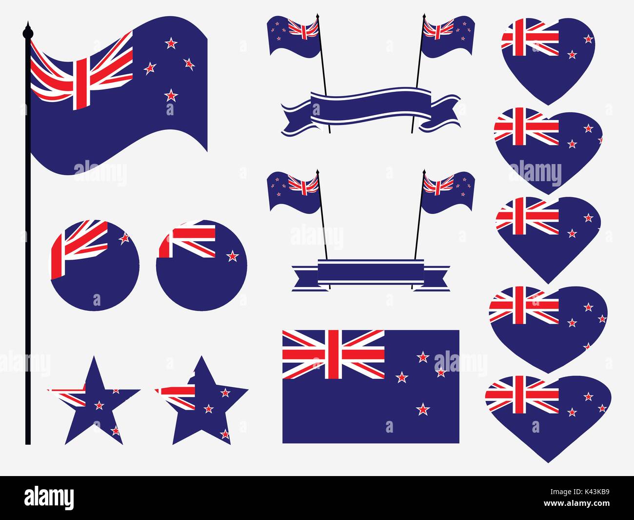 Drapeau de la NouvelleZélande. Ensemble de
