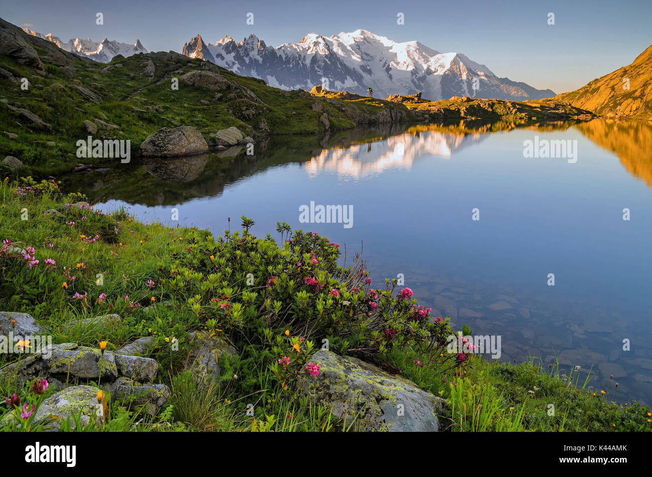 Chamonix, Lac Chesery, Mont Blanc, France Banque D'Images