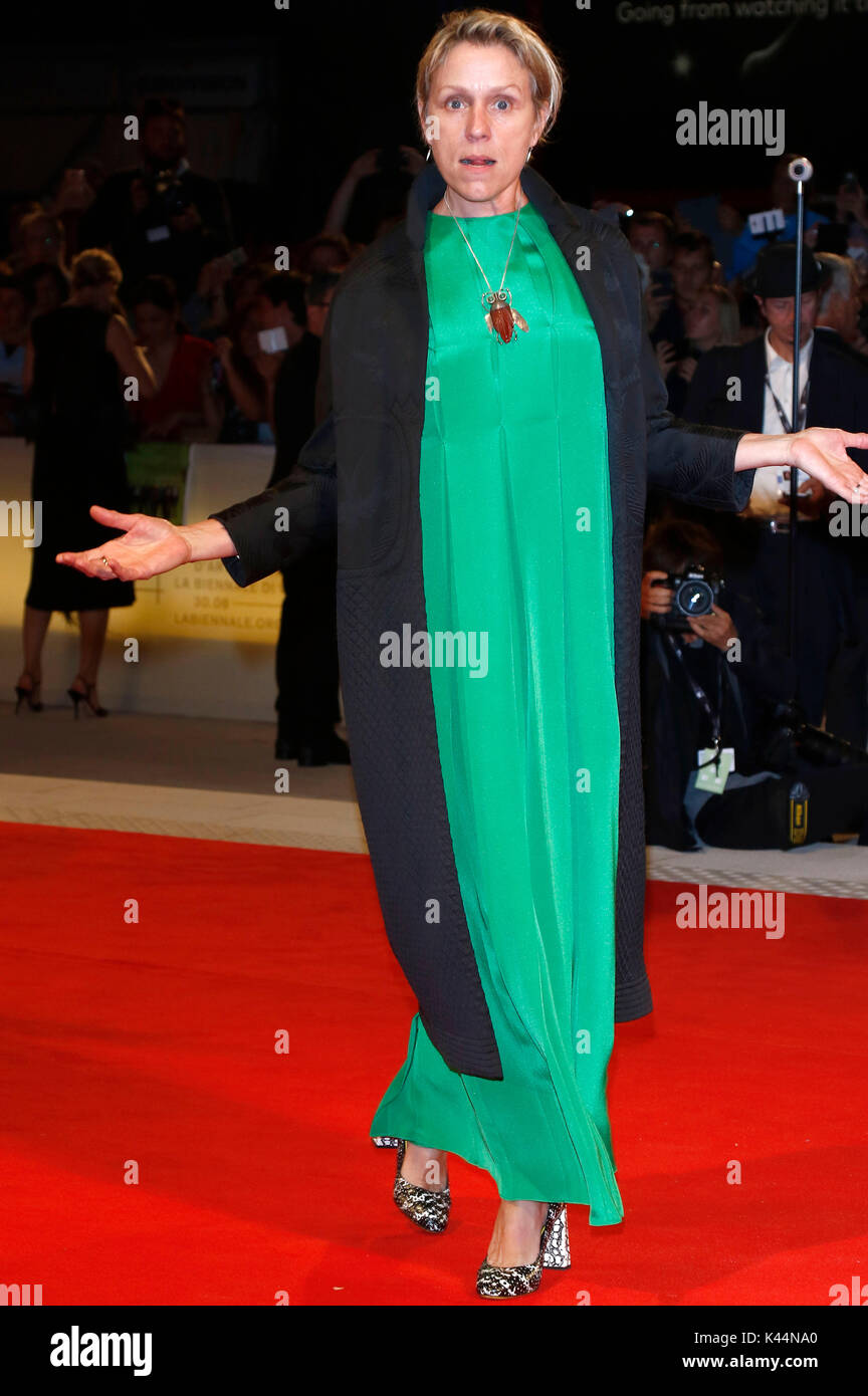 Venise, Italie. 08Th sep 2017. frances mcdormand participant à la "trois panneaux d'extérieur ebbing, Missouri' première mondiale au 74e festival international du film de Venise au Palazzo del cinema sur septembre 04, 2017 à Venise, Italie : crédit-geisler fotopress/Alamy live news Banque D'Images