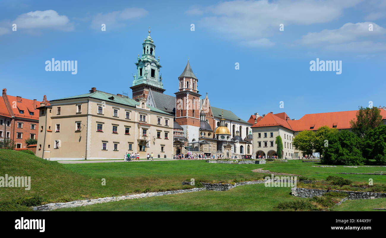 Cracovie, Pologne - 5 août 2017:Le Château Royal de Wawel était la résidence des rois et princes de Pologne. En ce moment UNESCO World Heritage, il a été construit par orde Banque D'Images