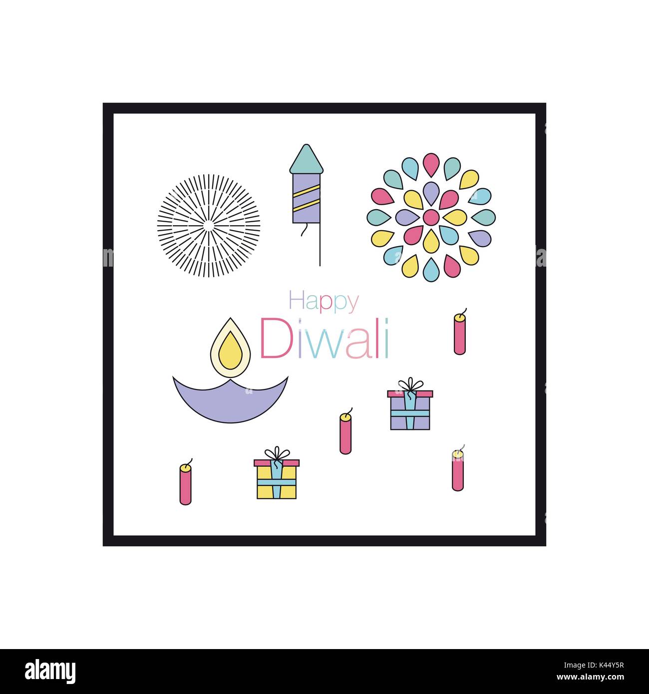 Happy Diwali conception texte Illustration de Vecteur