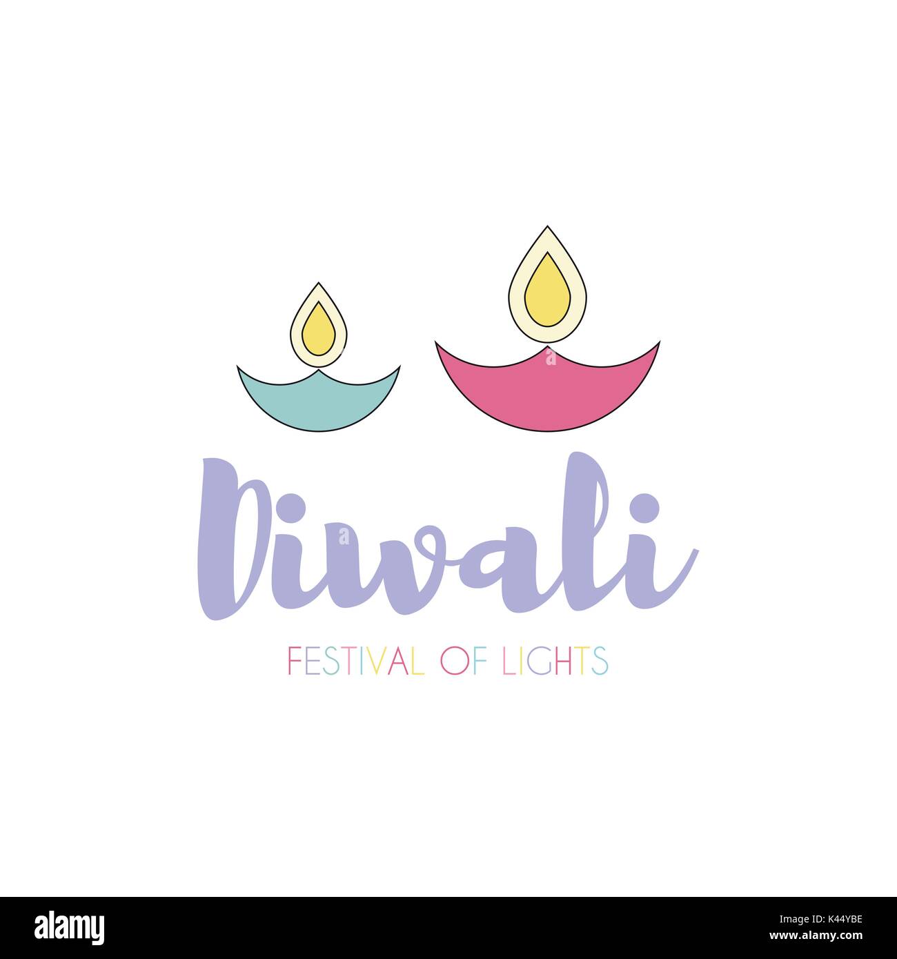 Happy Diwali conception texte Illustration de Vecteur