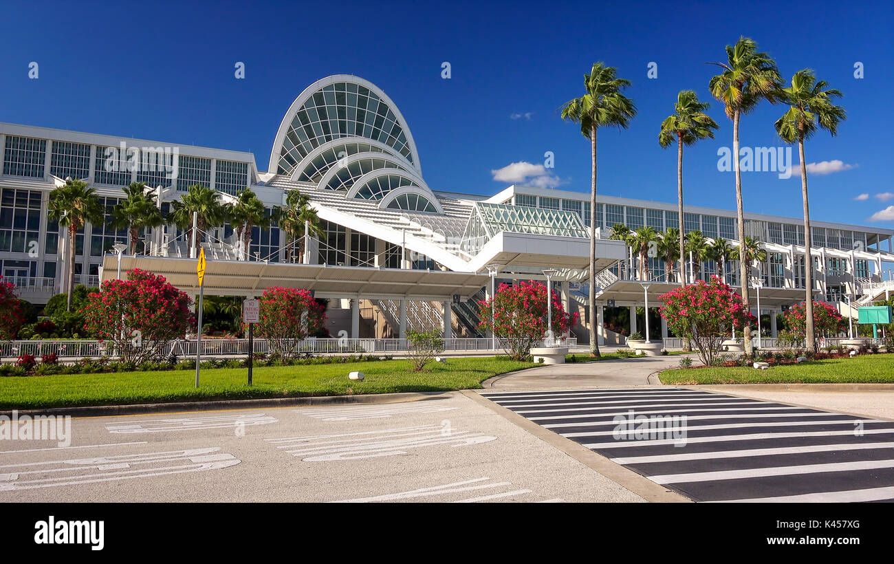 Vue extérieure de l'Orange County Convention Center à Orlando, Floride Banque D'Images