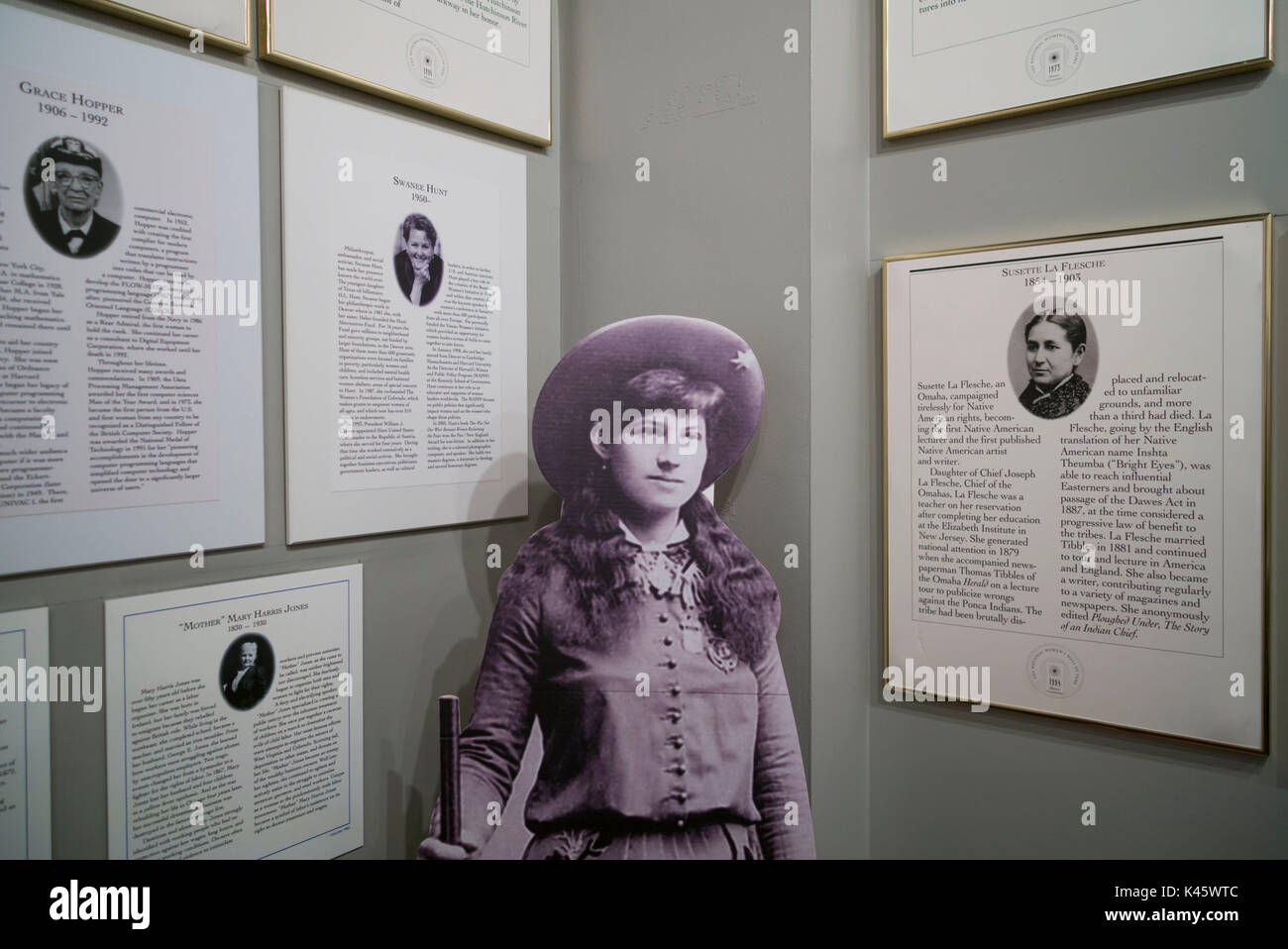 USA, New York, Région des lacs Finger, Seneca Falls, berceau du mouvement des droits des femmes aux USA, National Women's Hall of Fame, Annie Oakley Banque D'Images