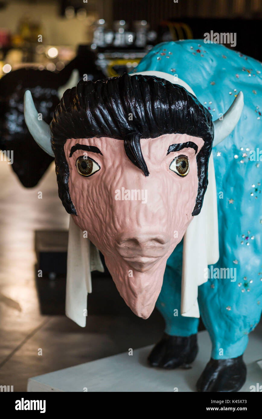 USA, New York, dans l'ouest de New York, Buffalo, le Buffalo Transportation Pierce-Arrow Museum, Buffalo-Elvis sculpture Banque D'Images