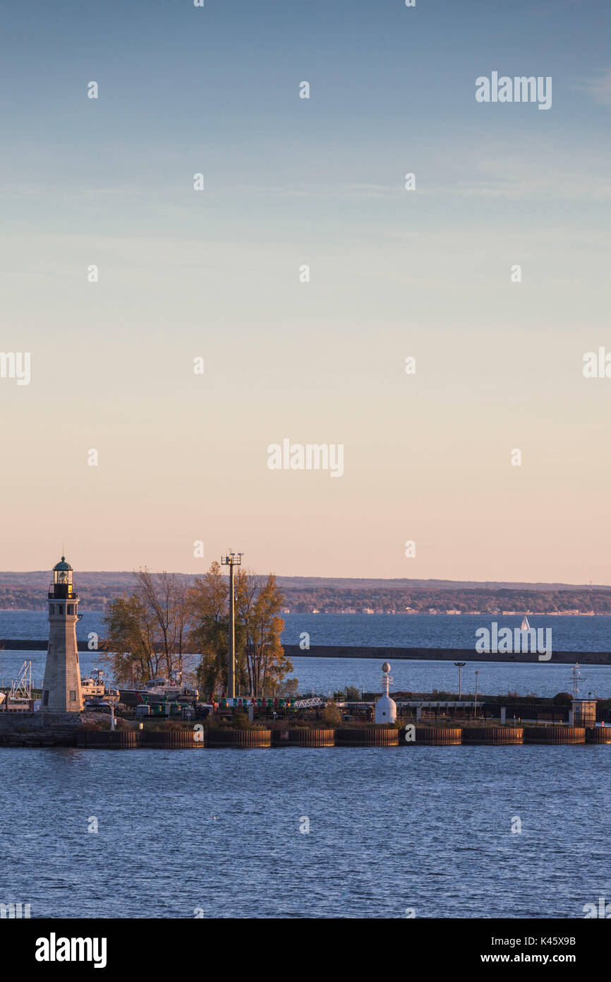 USA, New York, dans l'ouest de New York, Buffalo, Phare du Lac Érié Banque D'Images
