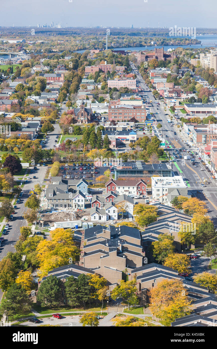 USA, New York, dans l'ouest de New York, Buffalo, élevée sur le centre-ville de North Banque D'Images