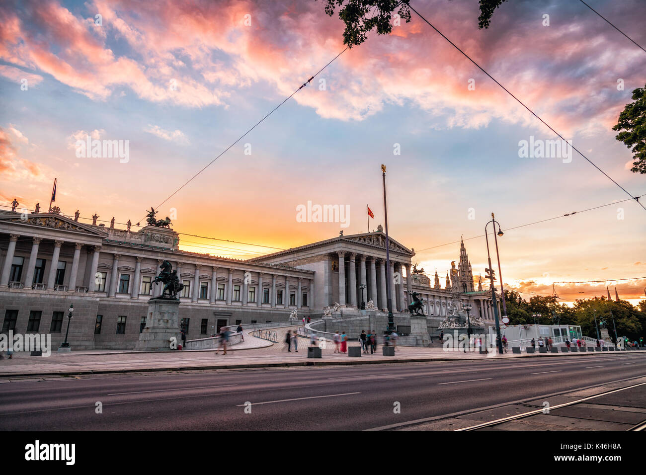 Bâtiment du Parlement autrichien historique sur Ring Road à Vienne Banque D'Images