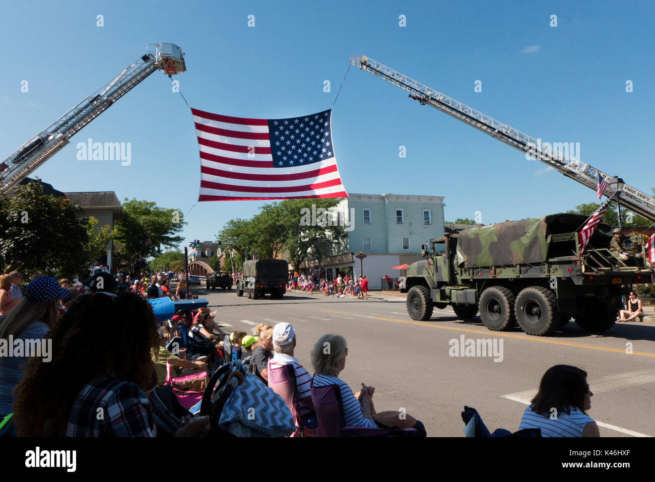 Célébration de la journée de l'indépendance en fairport ny usa. Banque D'Images