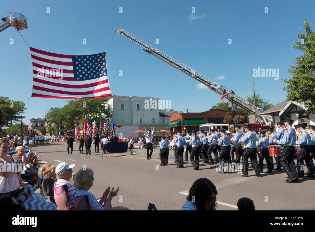 Célébration de la journée de l'indépendance en fairport ny usa. Banque D'Images