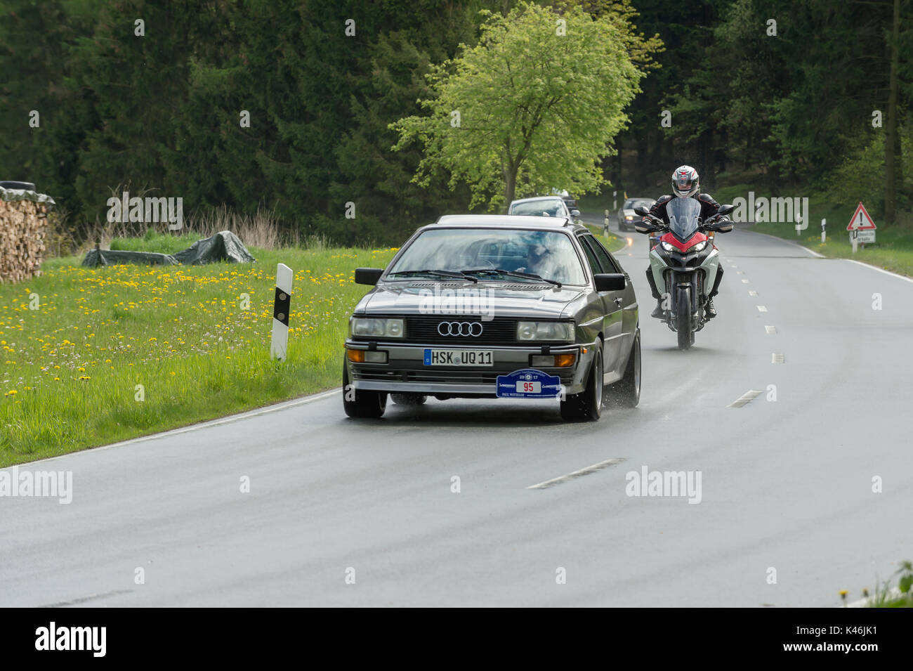 Brilon, Allemagne - 13 mai 2017 dans : Oldtimer Sauerland aller-retour Audi Quattro Banque D'Images
