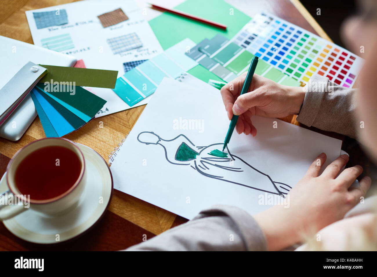 Fashion Designer working on Collection Banque D'Images