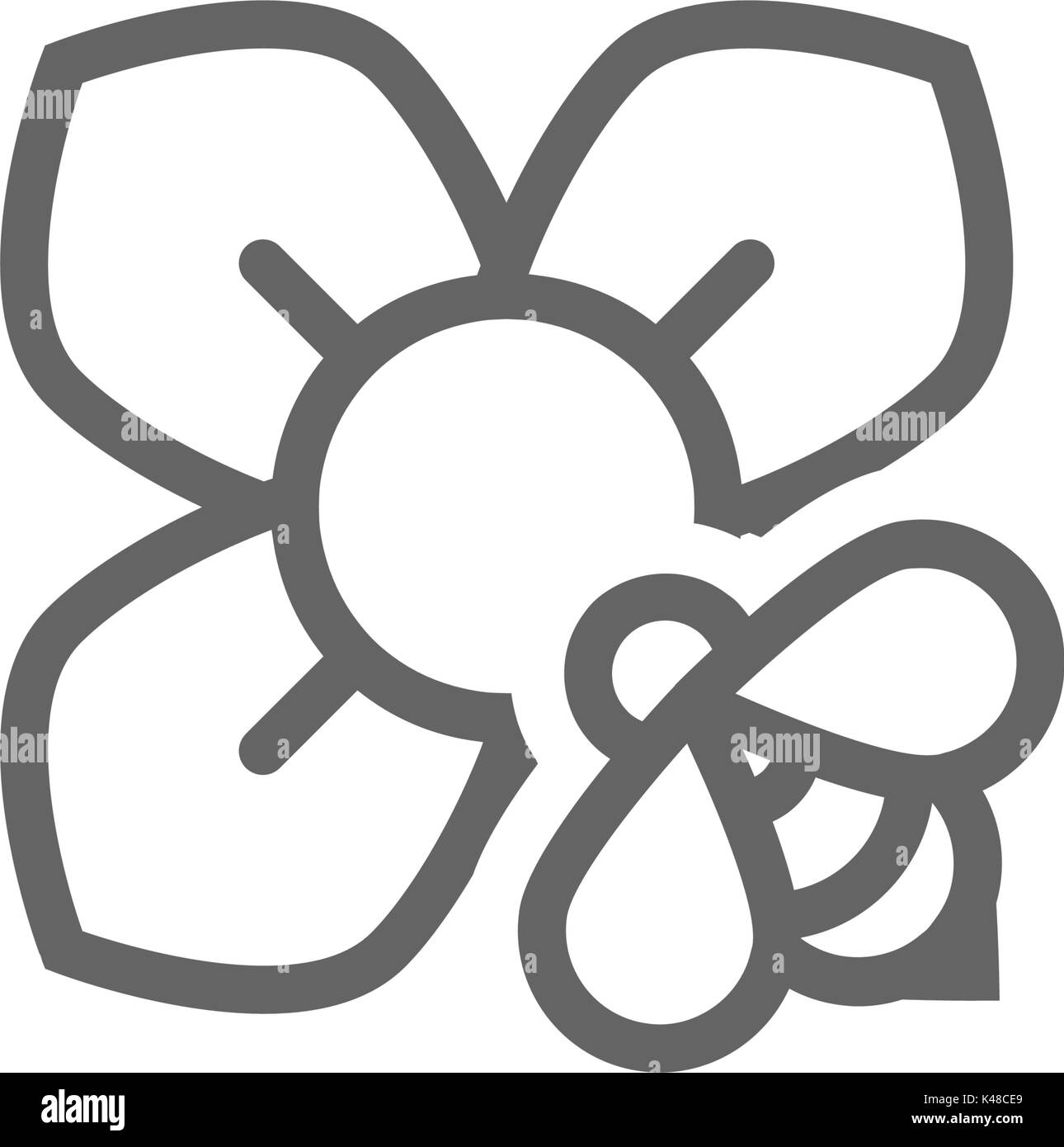 Vecteur de l'icône de la ligne d'abeilles et de fleurs combinaison. Symbole et signe vector illustration design. Avc. modifiable Isolé sur fond blanc Illustration de Vecteur