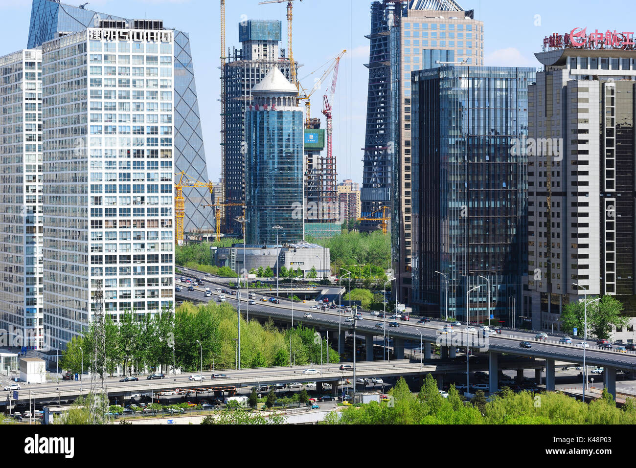 Beijing, Chine - Apr 17,2016:CBD Beijing paysage bâtiment à Jianwai SOHO, situé dans le district de Chaoyang,en face du World Trade Center,le total constr Banque D'Images