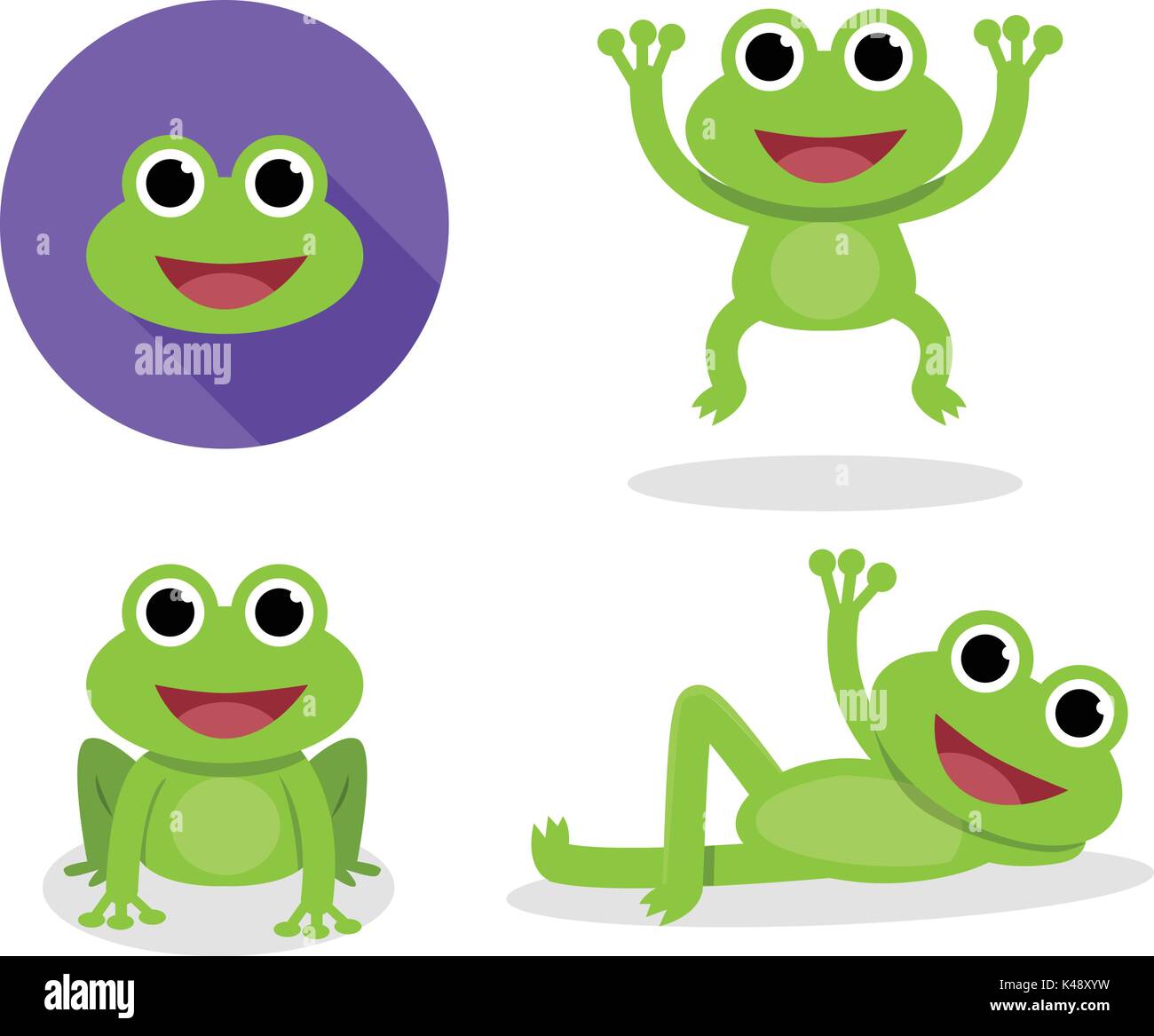 Jeu de grenouille verte dans le style cartoon, vector design Illustration de Vecteur