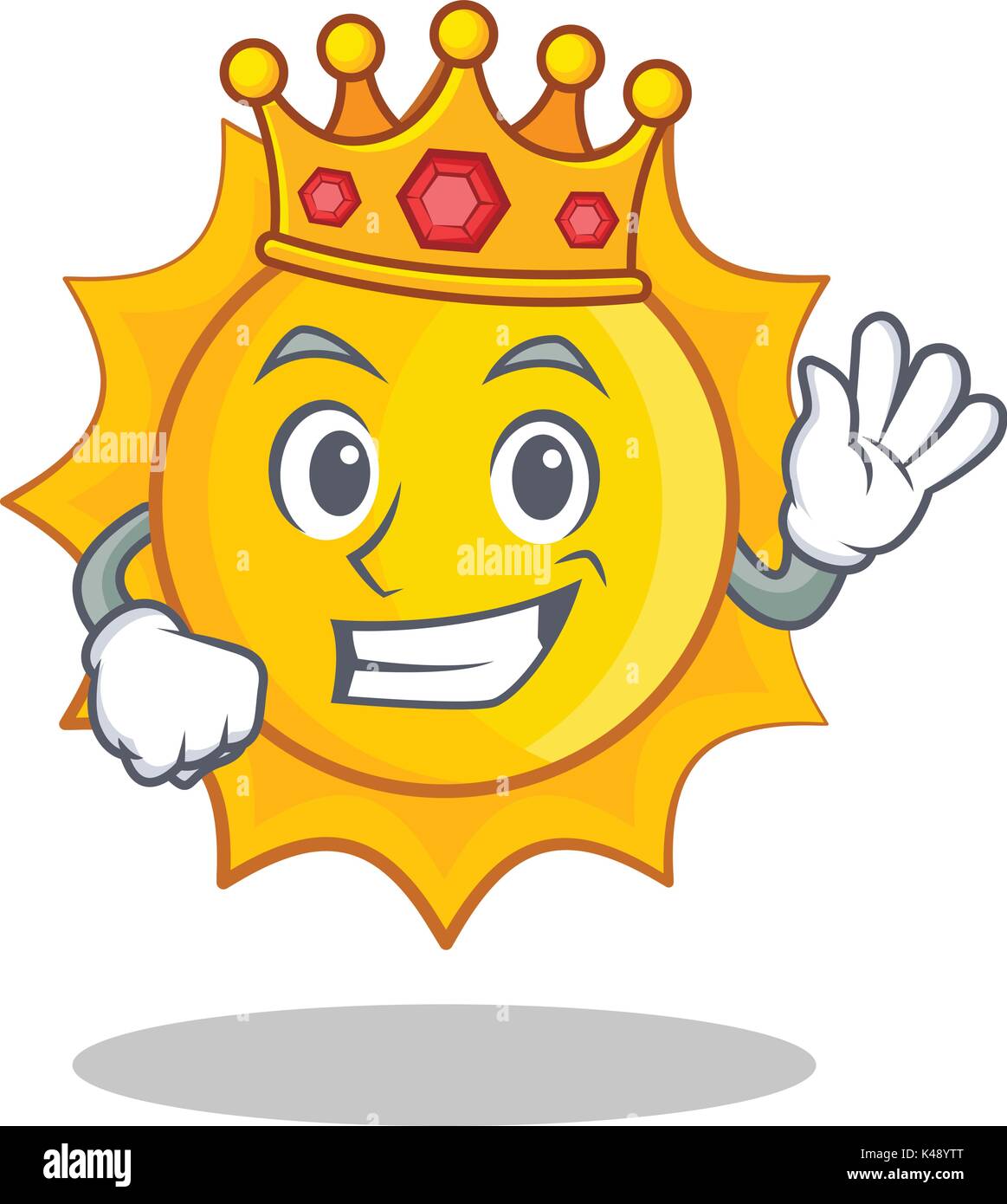 Roi Soleil cute cartoon caractère Illustration de Vecteur