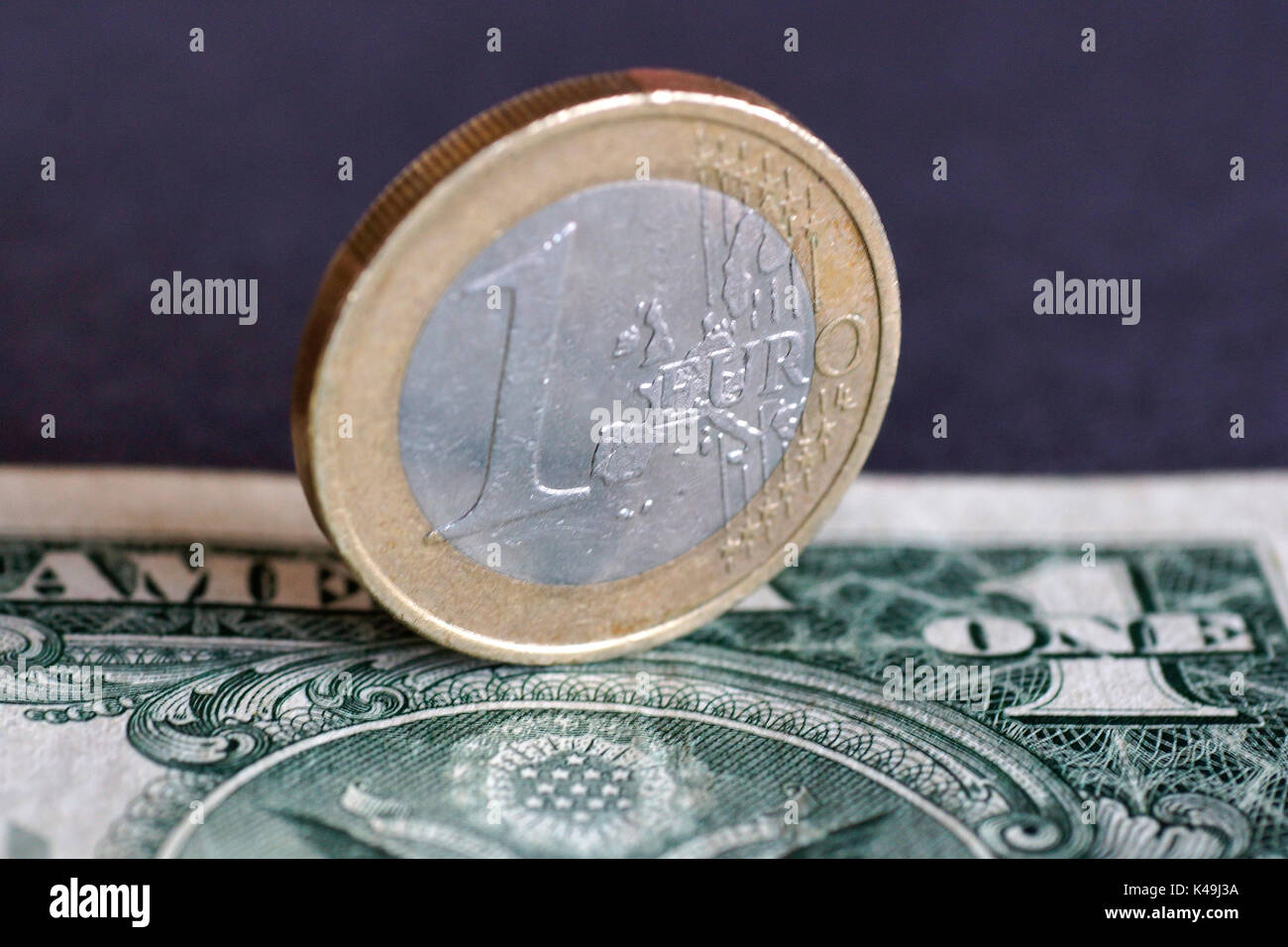 1 euro et dollar 1 Photo Stock - Alamy
