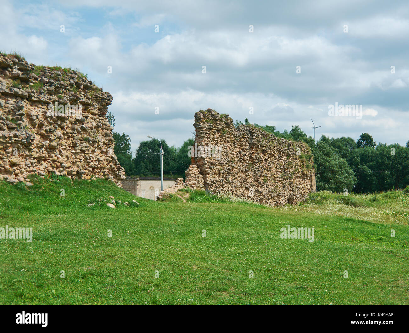 Kreva Château. les ruines d'une résidence fortifiée majeure des Grands Ducs de Lituanie. Banque D'Images