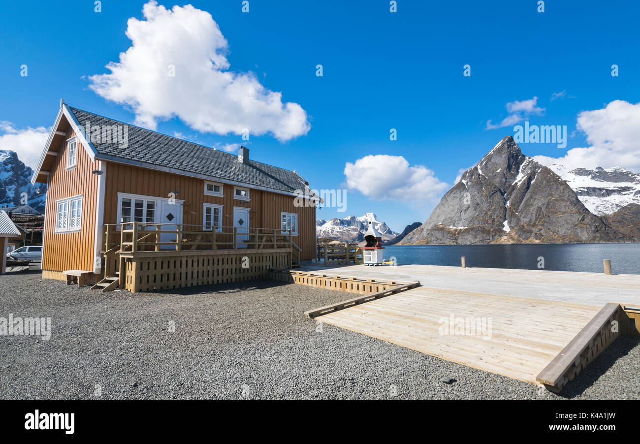 Bord de mer dans les îles Lofoten en Norvège. Banque D'Images