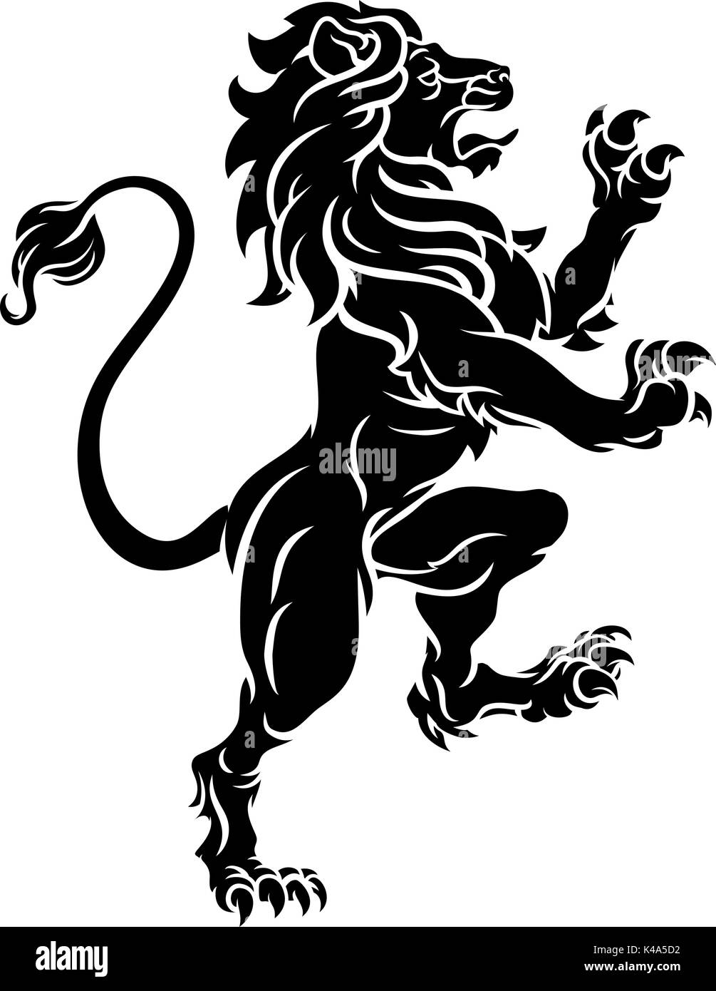 Lion debout un emblème héraldique Armoiries Illustration de Vecteur Lion debout un emblème héraldique Armoiries Illustration de Vecteur