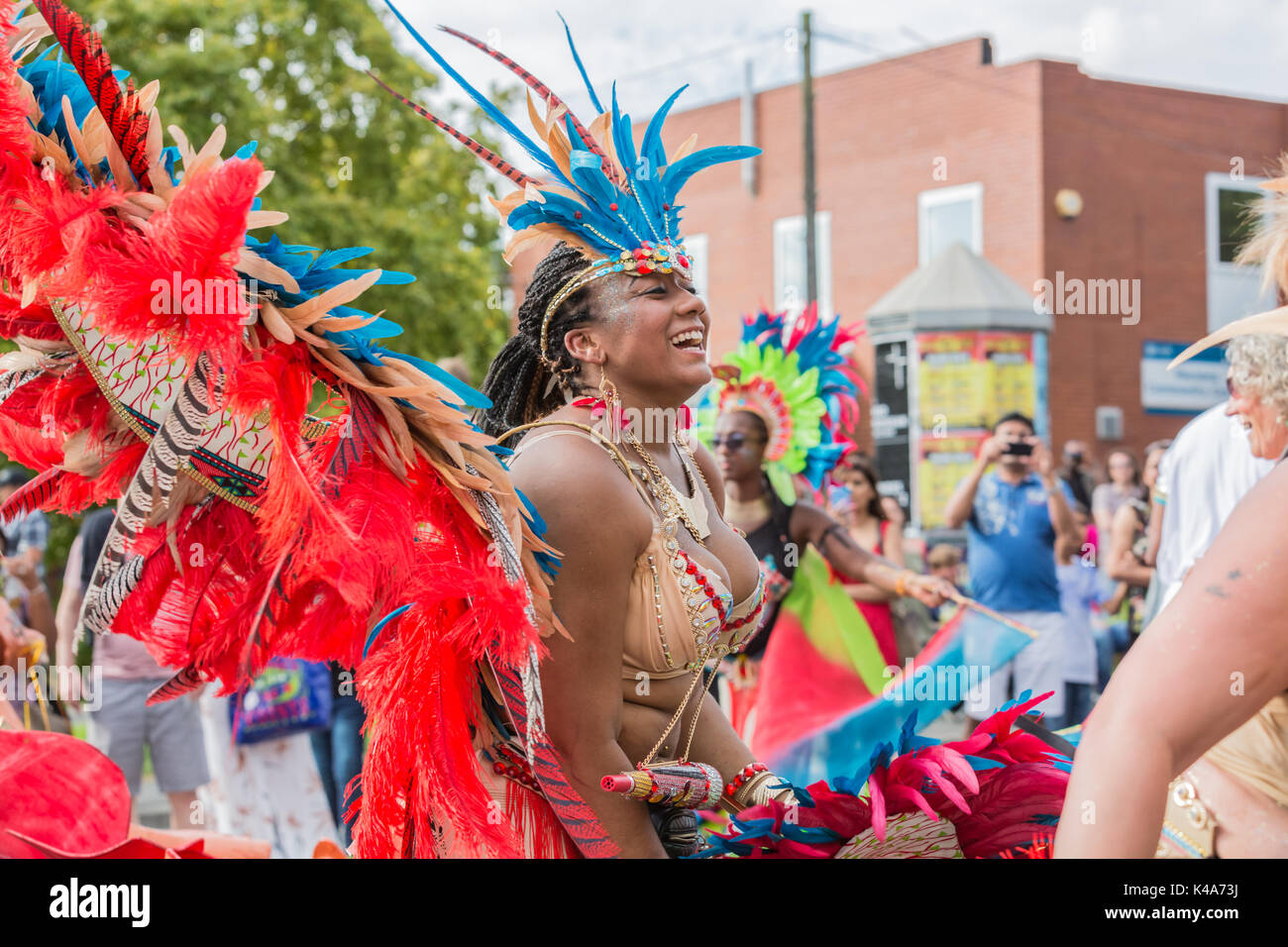 Une célébration de la diversité, de la culture et de la tolérance, 50 ans de Leeds West Indian Carnaval 2017. Banque D'Images