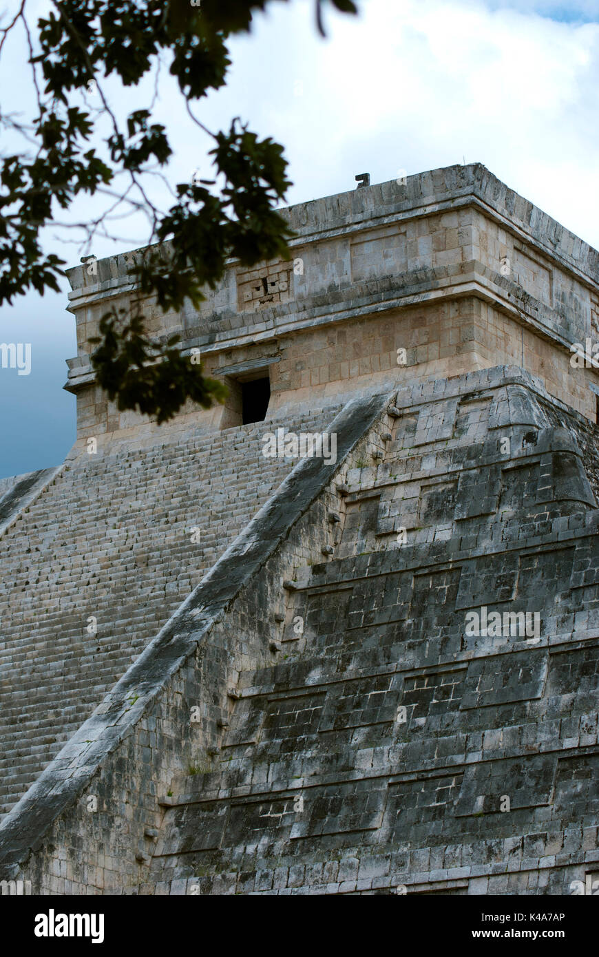 Chichen-Itza, Temple Pyramide de Kukulkan Banque D'Images