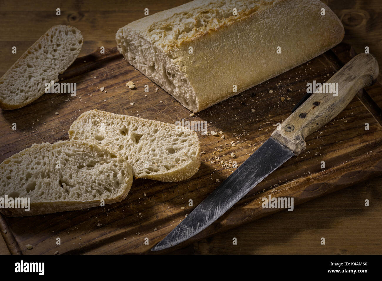 Un Breadcake Ciabatta est d'origine italienne et se traduit par des chaussons. Banque D'Images