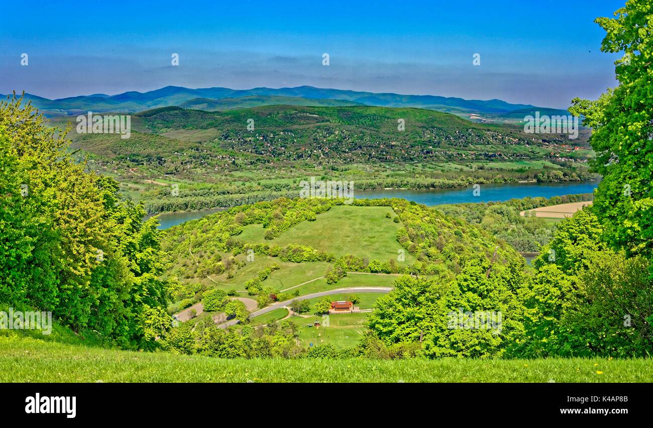 Sur le Danube paysage près de Visegrad sur la courbe du Danube Banque D'Images