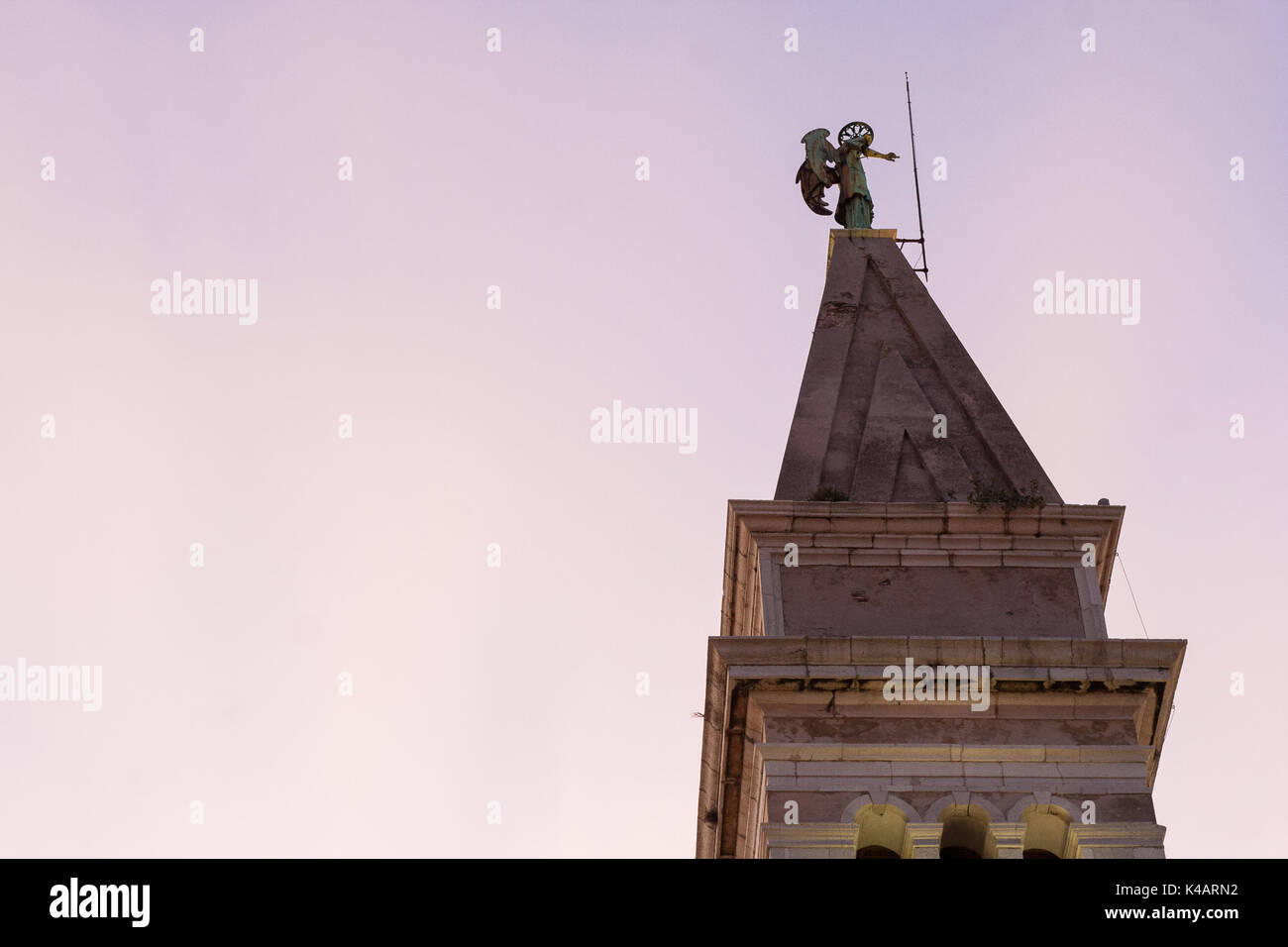 Eglise de Saint George Bell Tower, Piran, Slovénie Banque D'Images