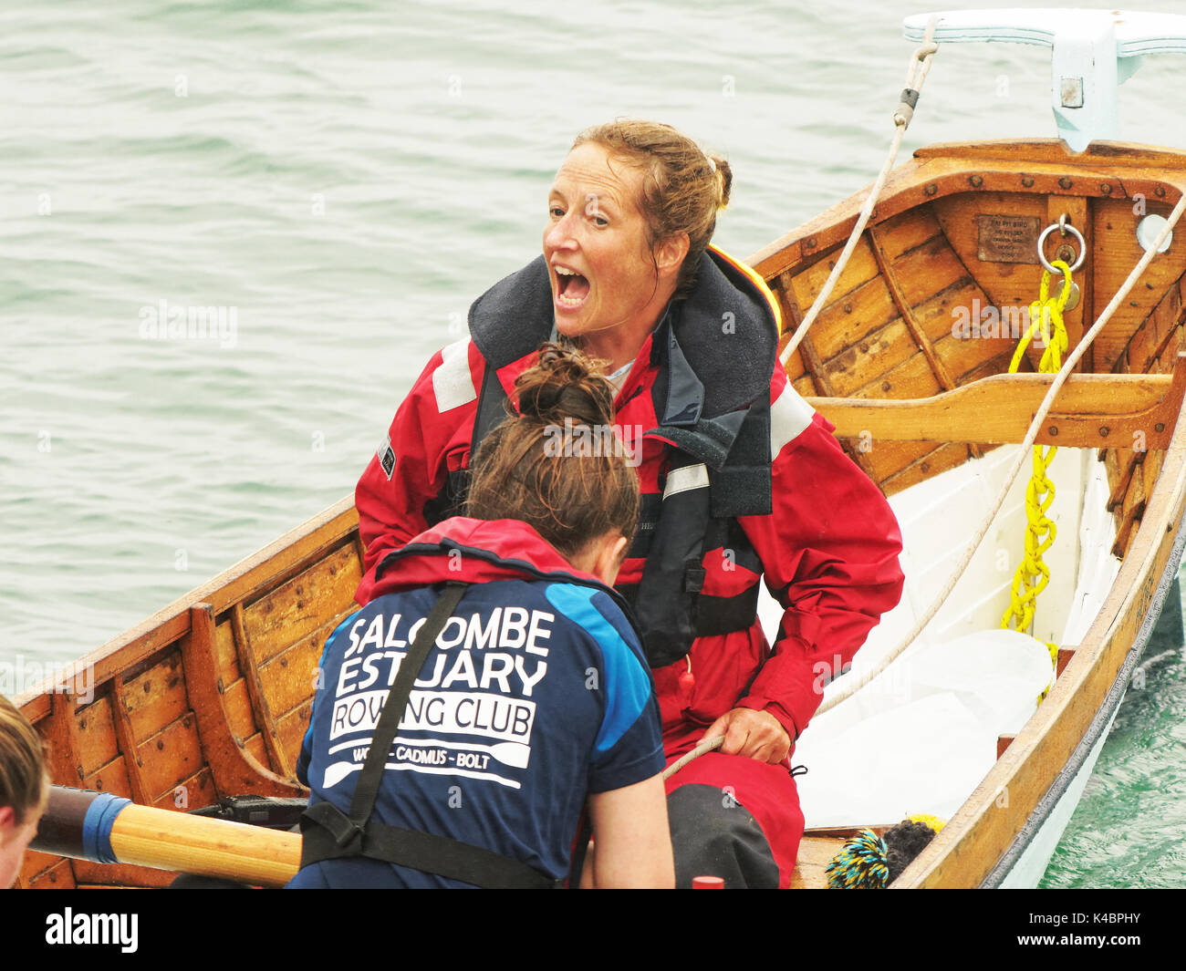 03rd, 2017, septembre. Mesdames des championnats annuels et de moins de 16 ans catégories de Cornish historique concert traditionnel bateau pilote Banque D'Images