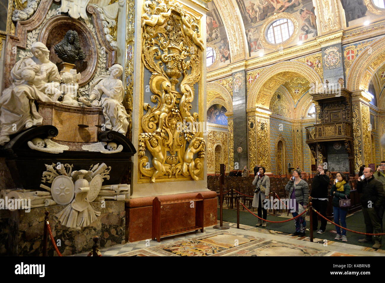 La Cathédrale St Johns à La Valette, Malte Banque D'Images