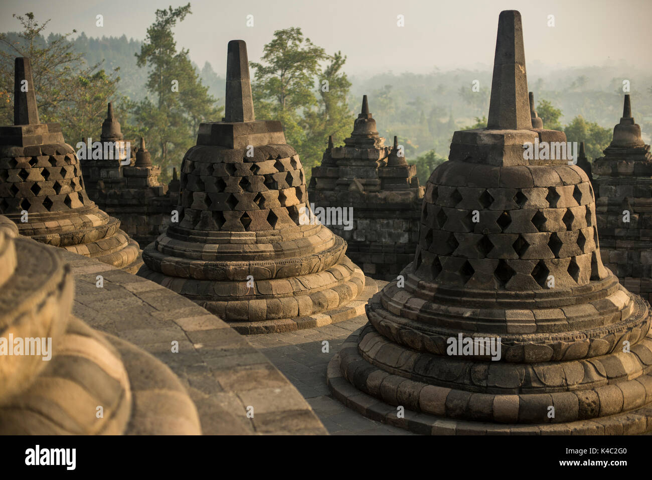 Borobudor temple dans l'île de Java en Indonésie. Banque D'Images