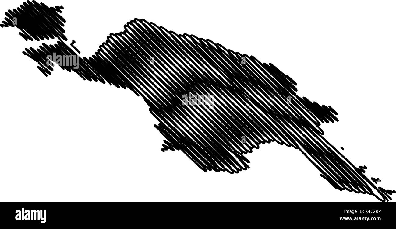 Guinée map vector illustration gribouillage, croquis Nouvelle Guinée Illustration de Vecteur