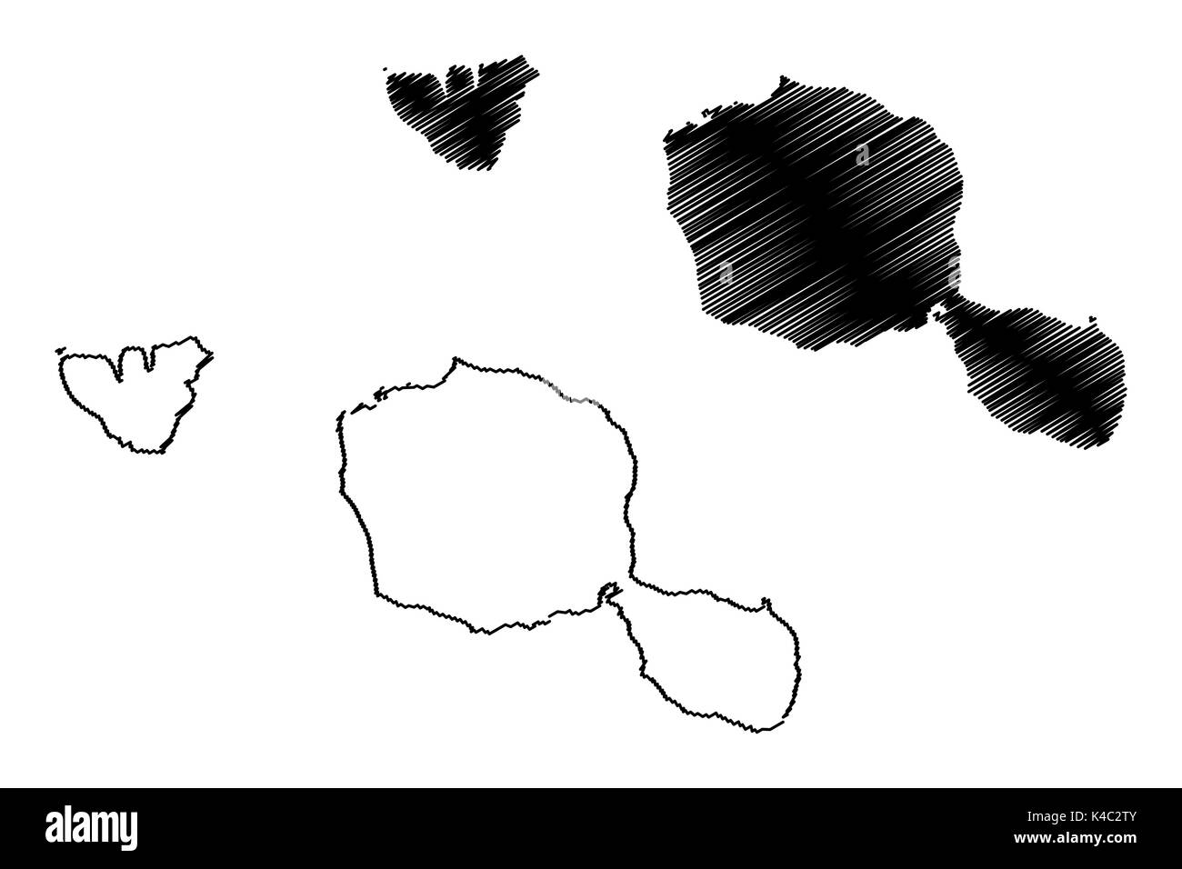 Carte de l'île de Tahiti, d'illustration vectorielle scribble sketch Tahiti Illustration de Vecteur