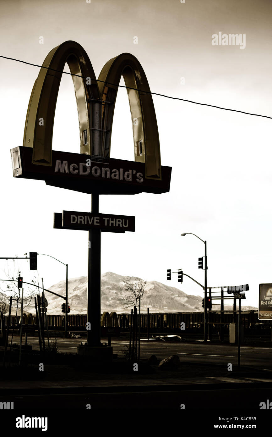 Fast Food de la ville de Mojave Banque D'Images