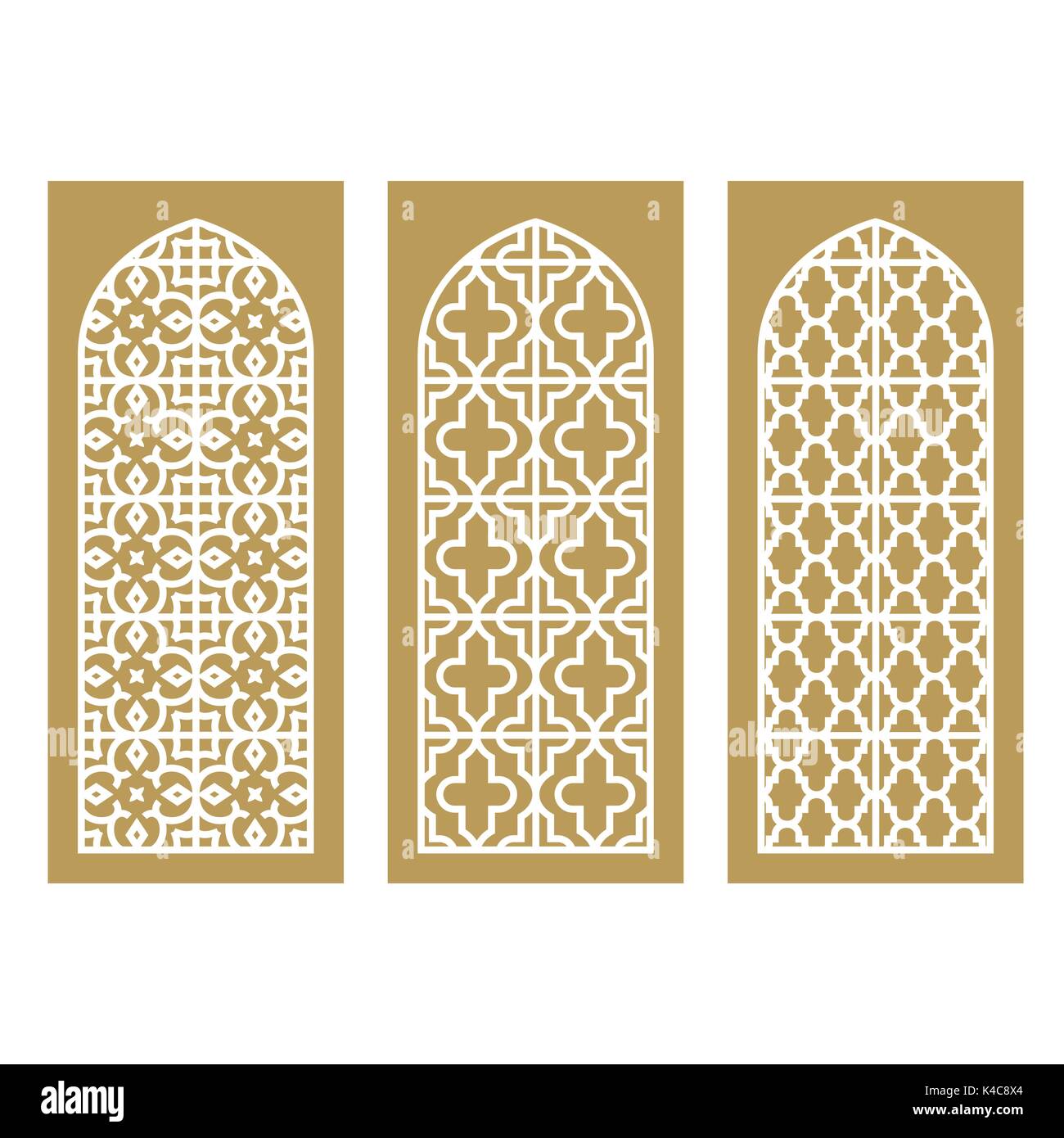 Des portes et fenêtres traditionnelles arabes, modèle vector set Illustration de Vecteur