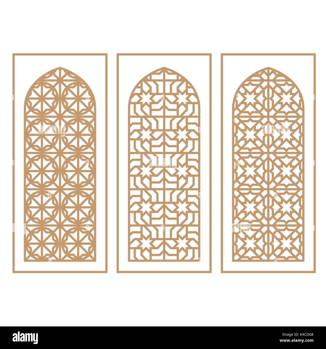 Des portes et fenêtres traditionnelles arabes, modèle vector set Illustration de Vecteur