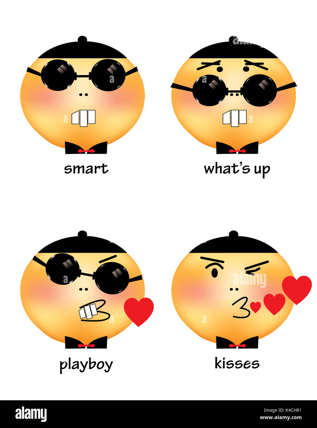 - L'expression du visage différents Emoji Banque D'Images